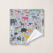 Tiermenagerie Badhandtuch Set (Waschlappen)