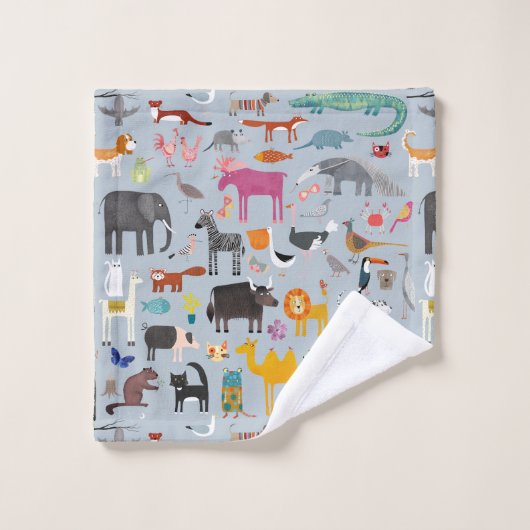 Tiermenagerie Badhandtuch Set (Waschlappen)