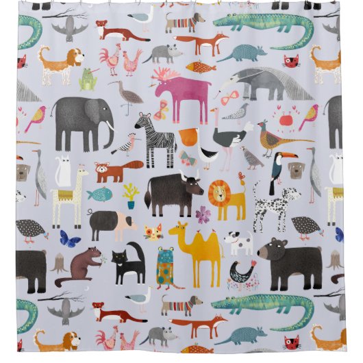 Tiermenagerie Duschvorhang (Vorderseite)