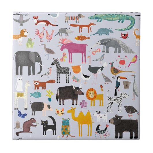 Tiermenagerie Fliese (Vorderseite)