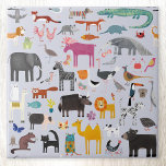 Tiermenagerie Fliese<br><div class="desc">Viel Spaß für Tierfreunde und Wildtiere auf der ganzen Welt. Safaritiere,  Dschungel,  Bauernhof,  Vögel,  Haustiere und wild lebende Tiere. Ein Monster scheint auch hineingeflossen zu sein. Originelle Kunst von Nic Squirrell.</div>