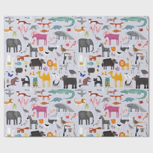 Tiermenagerie Geschenkpapier (Flach)