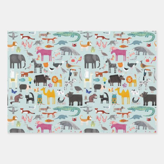 Tiermenagerie Geschenkpapier Set (Vorderseite 3)