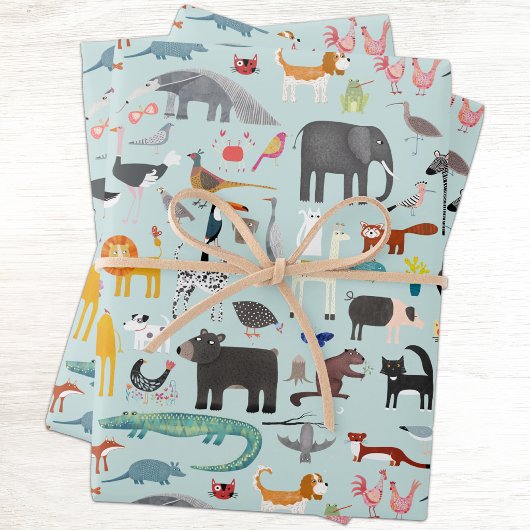Tiermenagerie Geschenkpapier Set
