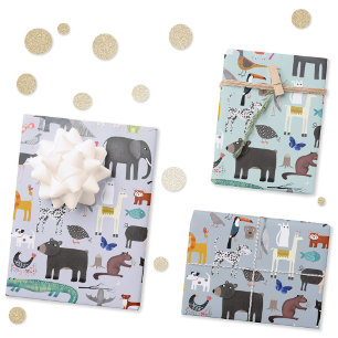 Tiermenagerie Geschenkpapier Set