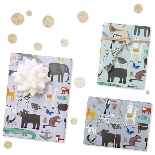 Tiermenagerie Geschenkpapier Set