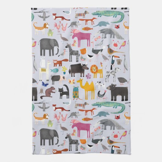 Tiermenagerie Geschirrtuch (Vertikal)