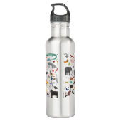 Tiermenagerie Personalisiert Edelstahlflasche (Rückseite)