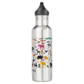 Tiermenagerie Personalisiert Edelstahlflasche (Rechts)
