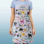 Tiermenagerie Personalisiert Schürze<br><div class="desc">Viel Spaß für Tierfreunde und Wildtiere auf der ganzen Welt. Safaritiere,  Dschungel,  Bauernhof,  Vögel,  Haustiere und wild lebende Tiere. Ein Monster scheint auch dort hineingeflossen zu sein. Originelle Kunst von Nic Squirrell. Ändern Sie den Namen,  um ihn zu personalisieren</div>