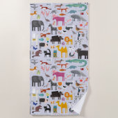 Tiermenagerie Strandtuch (Vorderseite)