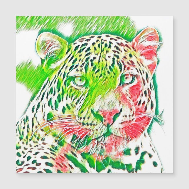TierMix_Leopard_005 Magnetkarte (Vorderseite)