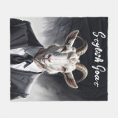 Tiermode-Mann Schwarz-weiß Horner Art Fleecedecke (Vorderseite (Horizontal))