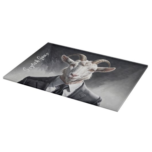 Tiermode-Mann Schwarz-weiß Horner Art Schneidebrett (Ecke)