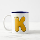 Tiermonogramm - K Zweifarbige Tasse (Links)