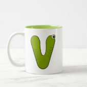 Tiermonogramm - V Zweifarbige Tasse (Links)