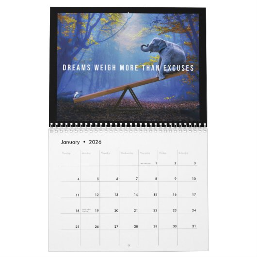 Tiermotivation - Gym Hustel Inspiration Kalender (Jan 2026)