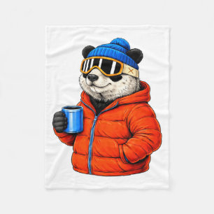 Tiermotive Panda-Party- Après-Ski-Shirt Skifahren Fleecedecke