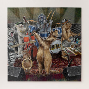 Tiermusiker der Animalz-Gruppe Darstellend Puzzle