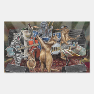 Tiermusiker der Animalz-Gruppe Darstellend Rechteckiger Aufkleber