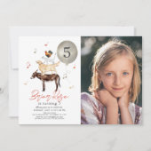 Tiermusiker Fairytale Foto Kind Geburtstag Einladung (Vorderseite)