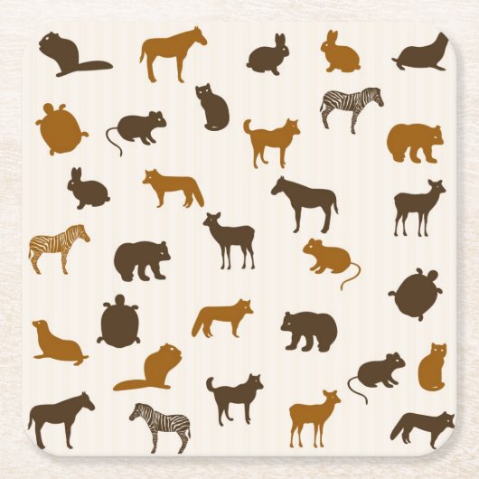 Tiermuster 1 rechteckiger pappuntersetzer (Vorderseite)