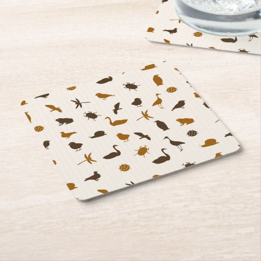 Tiermuster 2 rechteckiger pappuntersetzer (angewinkelt)