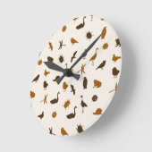 Tiermuster 2 runde wanduhr (Winkel)