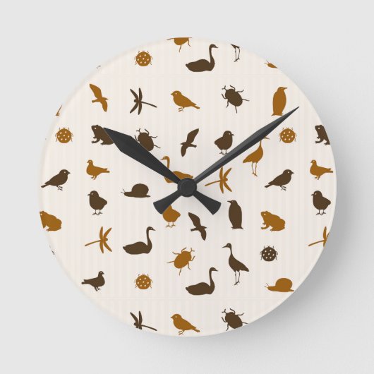 Tiermuster 2 runde wanduhr (Vorderseite)