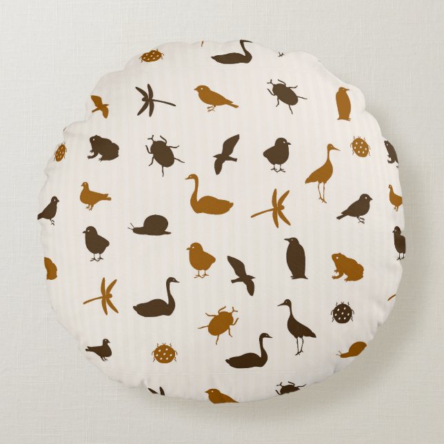 Tiermuster 2 rundes kissen (Vorderseite)