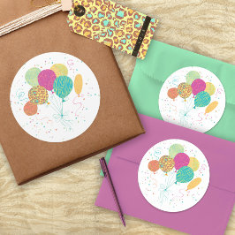 Tiermuster Birthday Balloons Stickers