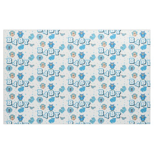 Tiermuster| Blaue Polka-Punkte Stoff (Fat Quarter (45,7 x 55,9 cm))