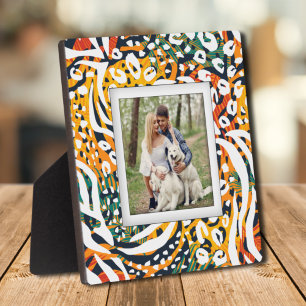 Tiermuster Frameless Familie Foto Easel Back Fotoplatte