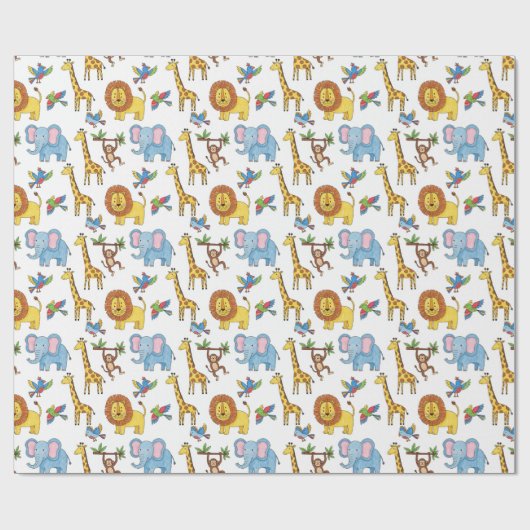 Tiermuster Geschenkpapier (Flach)