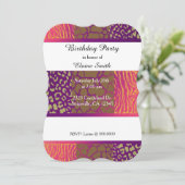 Tiermuster Jewel Tones zum Geburtstag Einladung (Stehend Vorderseite)