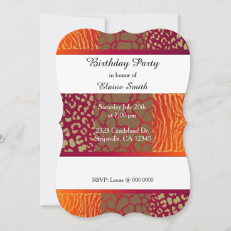 Tiermuster Jewel Tones zum Geburtstag Einladung