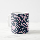 Tiermuster, Leopard, Tiger, blau, rosa, Haut, Kaffeetasse (Vorderseite Links)