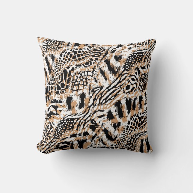 Tiermuster Moderne Leopardenmuster Kissen (Vorderseite)