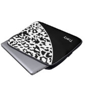 Tiermuster-Monogramm-Laptop-Hülse Laptopschutzhülle (Vorne Knopf)