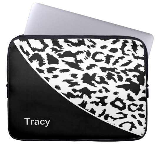 Tiermuster-Monogramm-Laptop-Hülse Laptopschutzhülle (Vorderseite)