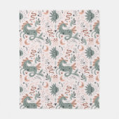 Tiermuster Rosa Hintergrund Wasserfarbe für Mädche Fleecedecke (Vorderseite)