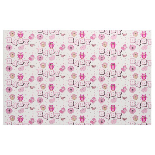 Tiermuster| rosa Polka - Punkte Stoff (Fat Quarter (45,7 x 55,9 cm))