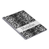 Tiermuster, Schwarzes, Weiß, Monogramm Notizblock (Rechte Seite)