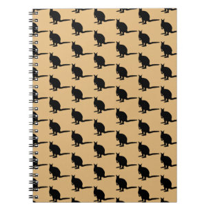 Tiermuster. Wallaby-Entwurf in Brown und im Notizblock