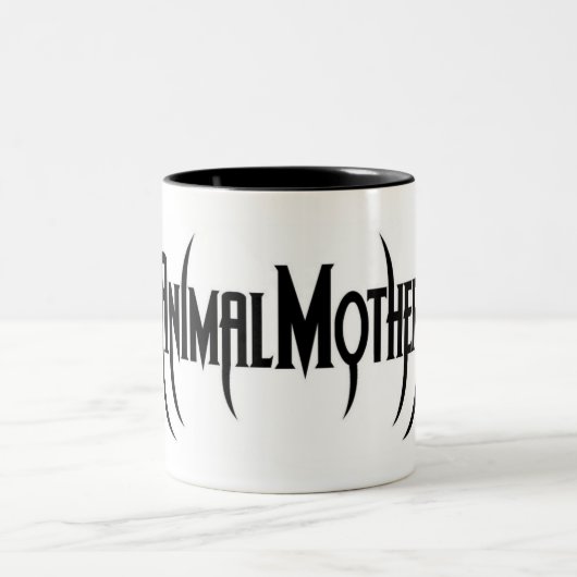 Tiermutterlogo-Tasse Zweifarbige Tasse (Mittel)
