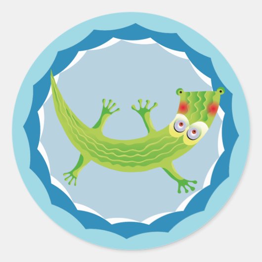 Tierno cocodrilo runder aufkleber (Vorderseite)