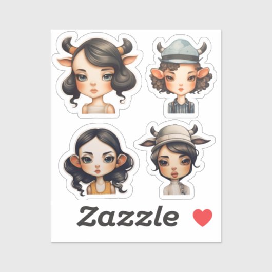 Tierohren Aufkleber (Blatt)