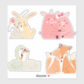 Tierpaar, Aufkleber für Sets (Blatt)