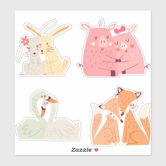 Tierpaar, Aufkleber für Sets (Blatt)