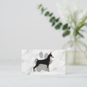 Tierpaare | Schwarzer Hund Visitenkarte (Stehend Vorderseite)